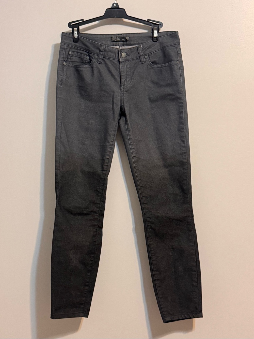 Prana Grey black ombré slim fit skinny jeans women's 4